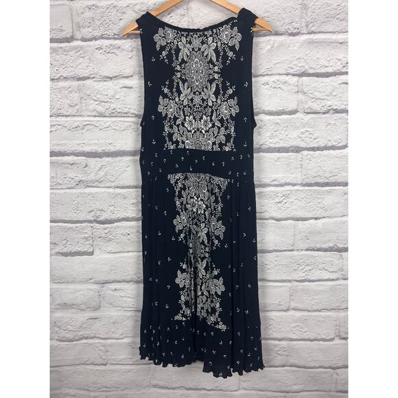 Bila Womens XL Boho Peasant Art Festival Smocked Waist Floral Paisley Tank Dress - Picture 4 of 10